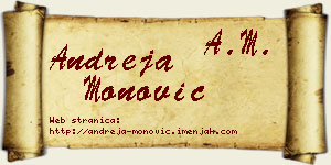 Andreja Monović vizit kartica